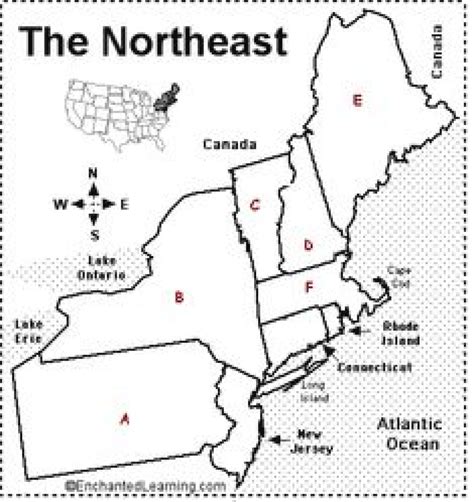 Printable Northeast States And Capitals Map