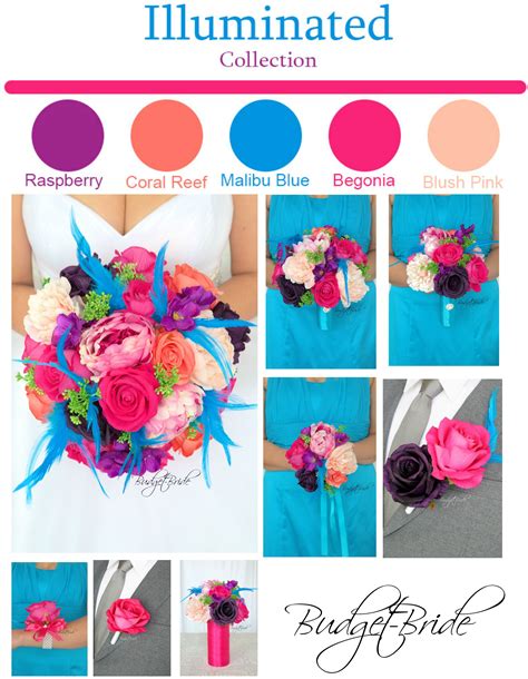 Davids Bridal Malibu Blue Bright color Bouquet | Pink green wedding, Bridal wedding flowers, Hot ...
