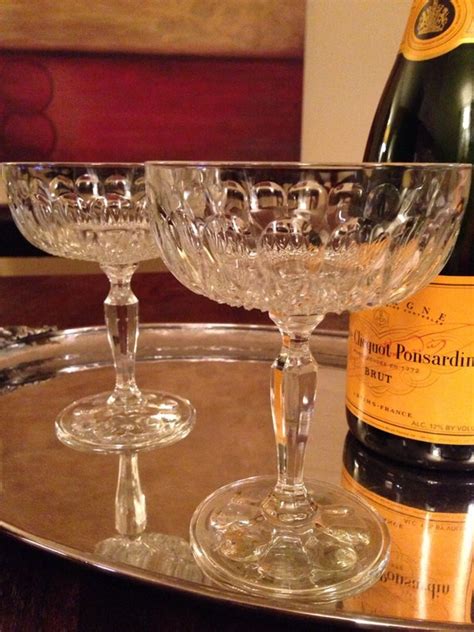 2 Vintage Champagne Coupe Glasses Set of Two