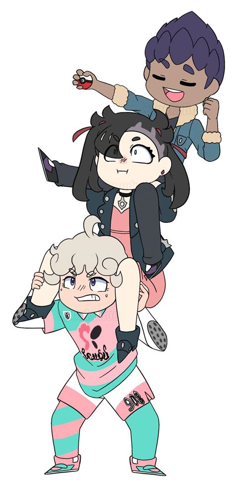 Hop, Marnie and Bede! (Art by me) : r/Pokemonart