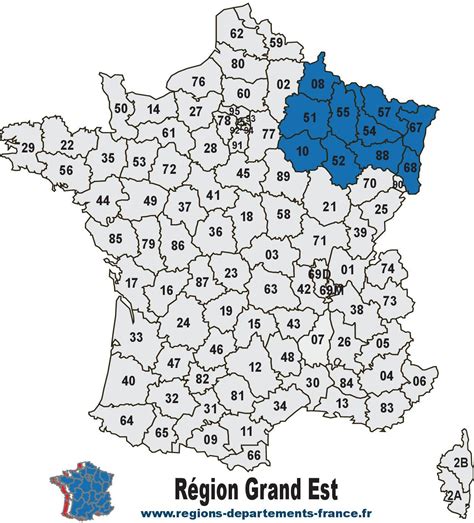 Région Grand Est : localisation, carte et départements.