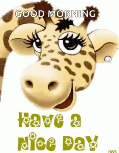 Good Morning Have A Nice Day Giraffe Blinking GIF | GIFDB.com