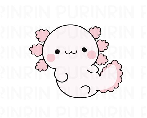 Axolotl Svg Axolotl Outline Vector Kawaii Axolotl Clipart Etsy Uk My ...