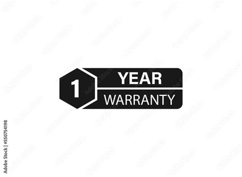 1 year warranty stamp on white background. Sign, label, sticker. Stock Vector | Adobe Stock