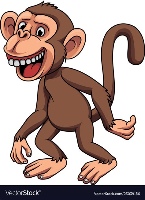 Cartoon funny little monkey Royalty Free Vector Image