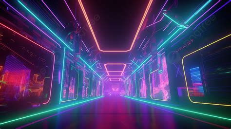 Seamless Loop Background Abstract 80s Neon Party With A 3d Rendering Twist, Retrowave, Synthwave ...