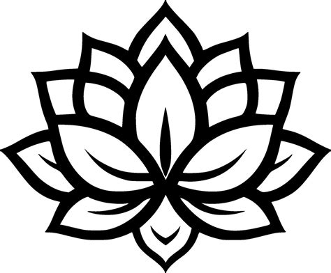 Lotus Flower, Black and White Vector illustration 25738658 Vector Art at Vecteezy