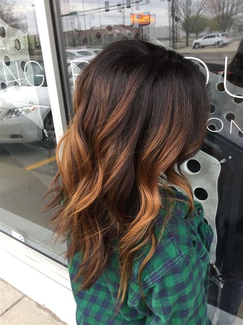 Warm balayage. Caramel balayage. Balayage on dark brown hair Hair Color Light Brown, Ombre Hair ...