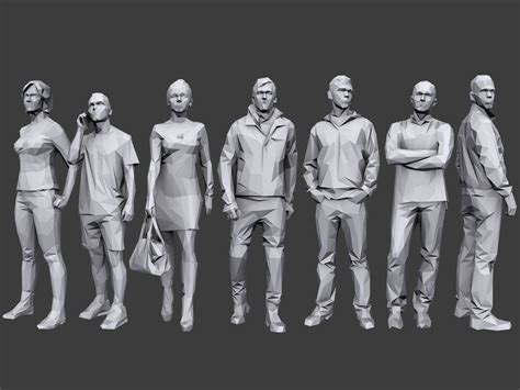 3D model Lowpoly People Casual Pack VR / AR / low-poly | CGTrader