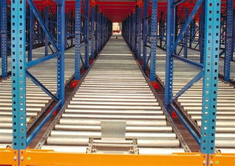 Gravity Flow Racking System - Roller Racking System in UAE