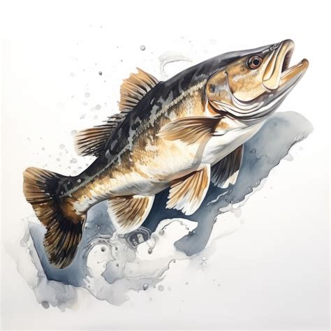 Hyperrealistic Watercolor Painting Of A Cod Fish | Premium AI-generated ...