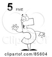 Clipart Happy Orange Number Five - Royalty Free Vector Illustration by Hit Toon #1116174