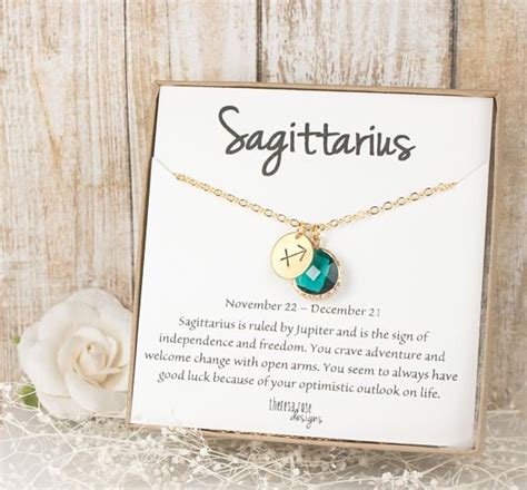 Sagittarius Zodiac Gold Necklace - Sagittarius December Necklace ...