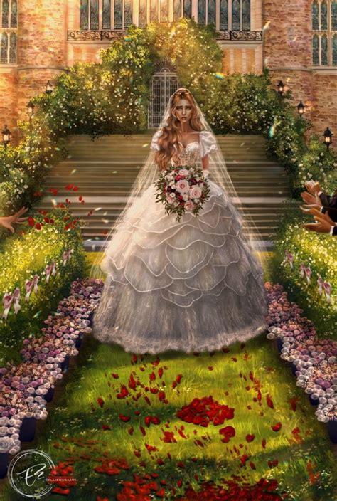 Feyre wedding, spring court, Rhysand, Tamlin, digital art, fanart, art ...