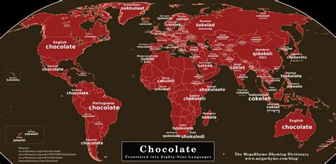 World Map of the Word "Chocolate" : r/MapPorn