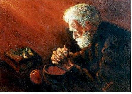 And The Old Man Prayed by Barbara Lemley | Man praying, Painting, Fine art