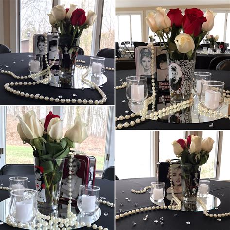 Table Centerpieces for Hollywood Glam themed bridal shower | Bridal shower theme, Glam bridal ...