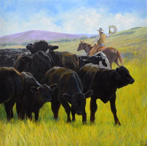 Cattle Drive Painting by Jeff Ott