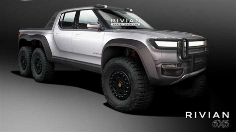 Rivian R1T Rendered As High-Riding, 6-Wheeled Off-Road-Ready Rig | CarsRadars