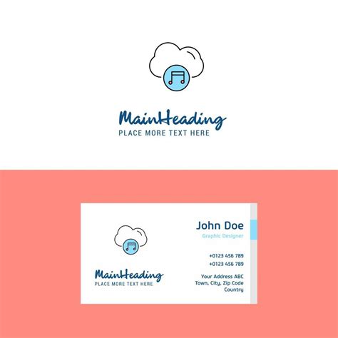 Flat Music on cloud Logo and Visiting Card Template Busienss Concept Logo Design 14212122 Vector ...