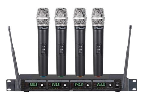 Buy GTD Audio 4 Handheld Wireless Microphone Cordless mics System, Ideal for Church, Karaoke, Dj ...