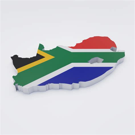 Kritrim Vault - South Africa flag map 3d model