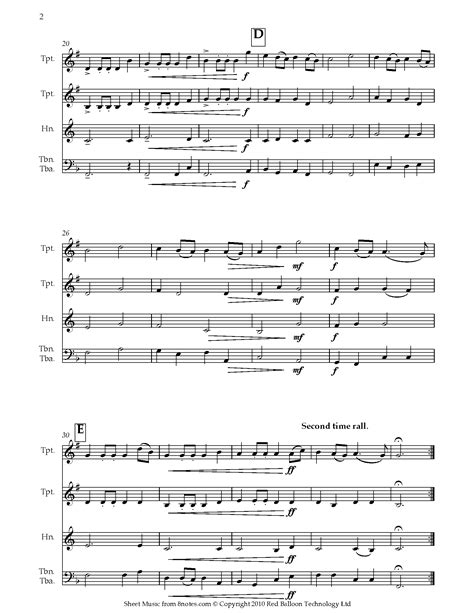 Handel - March from Occasional Oratorio Sheet music for Brass Quartet - 8notes.com