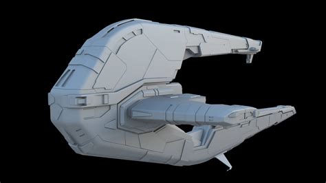 Sci-Fi Spaceship 3D Model by 3dmode