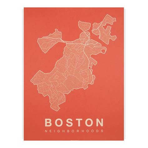 Boston Neighborhood Map | Boston Map Art Print | Native Maps | Boston map print, Boston map art ...
