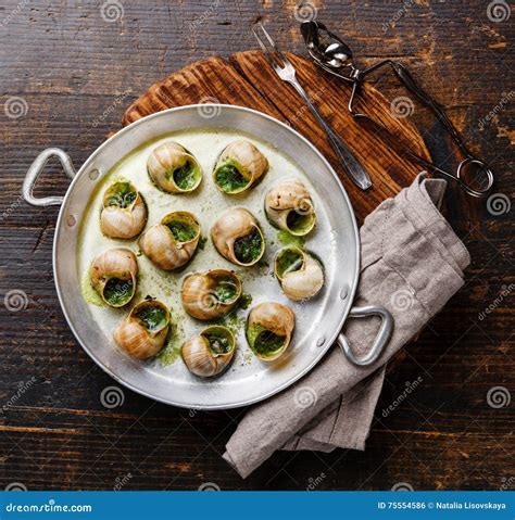 Bourgogne Escargot Snails With Garlic Herbs Butter Stock Photo - Image of mollusk, escargot ...