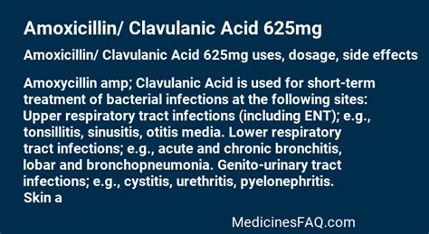 Amoxicillin/ Clavulanic Acid 625mg: Uses, Dosage, Side Effects, FAQ ...