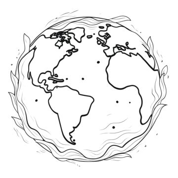 Planet Earth Clipart Transparent PNG Hd, Planet Earth Black And White Icon, Planet Drawing ...