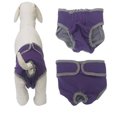 Comfortable Reusable Pets Dogs Diapers Washable Soild Color Breathable Diapers Pet Dog Pant ...