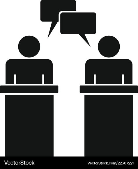 Political debate icon simple style Royalty Free Vector Image