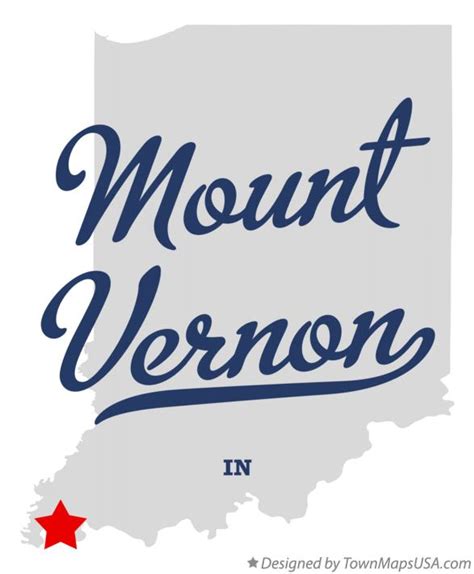 Map of Mount Vernon, IN, Indiana