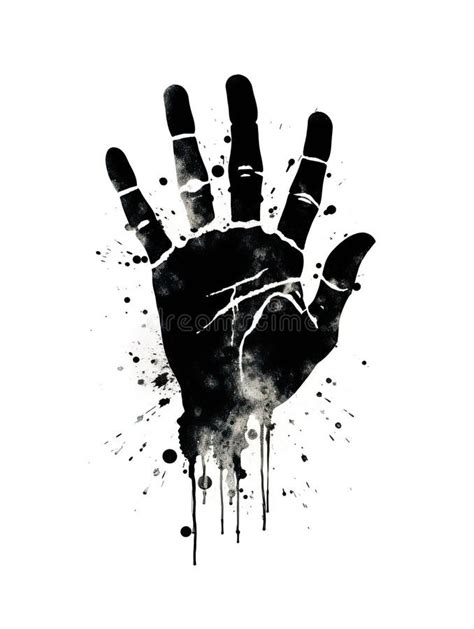 A Design with a Black Hand Print. Generative AI Stock Illustration ...