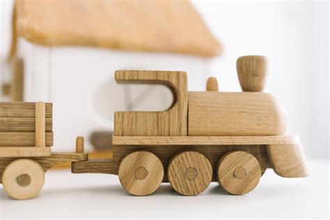 Personalised Wooden Toy Train steam locomotive and wagons | Etsy