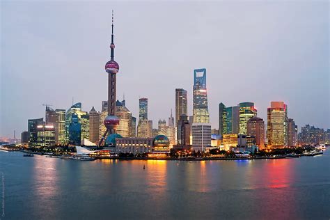 "Pudong Skyline (elevated View Across Huangpu River From The Bund), Shanghai, China" by Stocksy ...