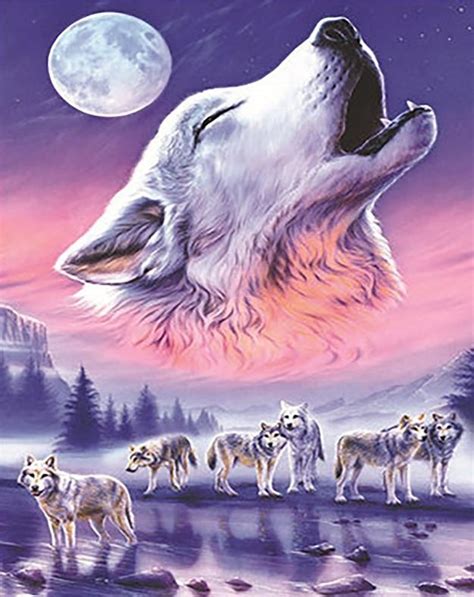 The Howling Wolf Paint By Numbers - Numeral Paint Kit