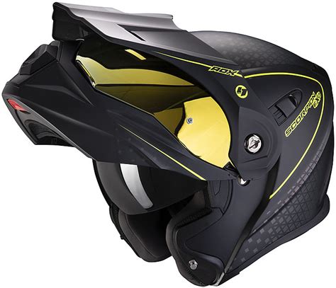 Casque de moto modulaire Adventure Scorpion ADX-1 HORIZON Matt Black ...