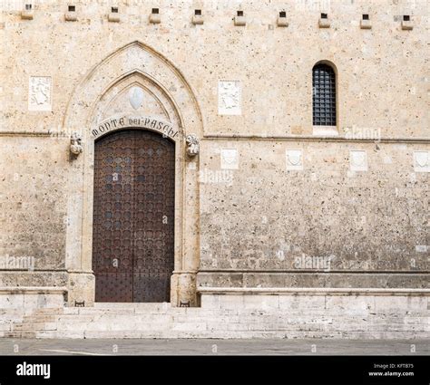 Headquarters in Siena, Italy of Banca Monte dei Paschi di Siena, the ...