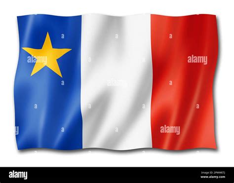 Acadians ethnic flag, America. 3D illustration Stock Photo - Alamy