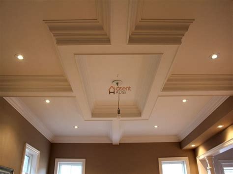 Box Patterned Coffered Ceiling in Hallroom in a House, Vaughan ...