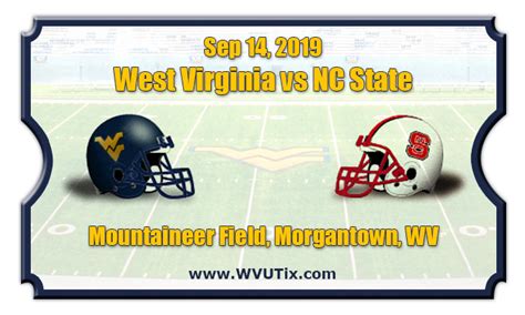 West Virginia Mountaineers vs NC State Wolfpack Football Tickets | 09/14/19