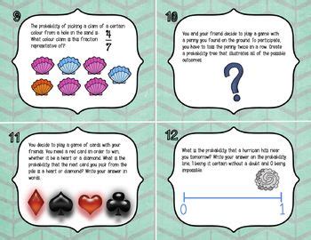 Probability Math Cards by la Culbute des idees | TpT