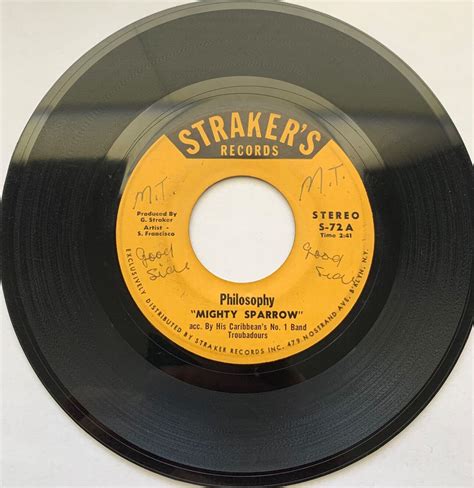 MIGHTY SPARROW-STRAKERS RECORDS S-72 PHILOSOPHY-MEDLEY-45RPM-7"REGGAE ...