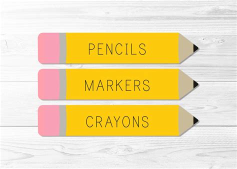 Pencil Labels Printable - Printable Word Searches