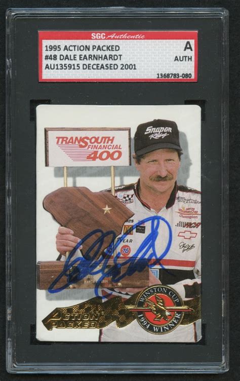 Dale Earnhardt Sr. Signed 1995 Action Packed #48 WIN (SGC Encapsulated ...