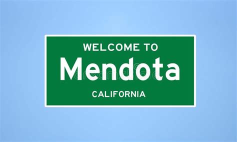 Mendota, California City Limit Sign. Town Sign from the USA. Stock Illustration - Illustration ...