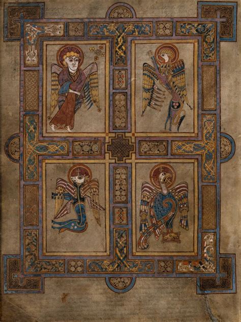 THE BOOK OF KELLS | The Four Evangelists, Book of Kells folio 27v ...